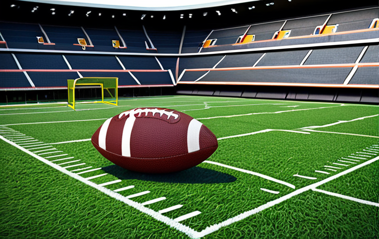 ** A football field overlaid with data visualizations (graphs, charts) representing key performance indicators like pass success rate, distance covered, etc. Emphasize the blend of the visual field and the data layer.

**
