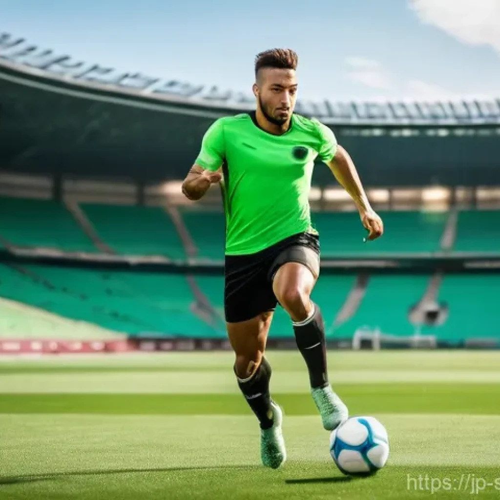 축구 경기력 향상을 위한 다이어트 - **Dynamic Soccer Player Sprinting with Energetic Aura**
    A dynamic, full-body shot of a male socc...