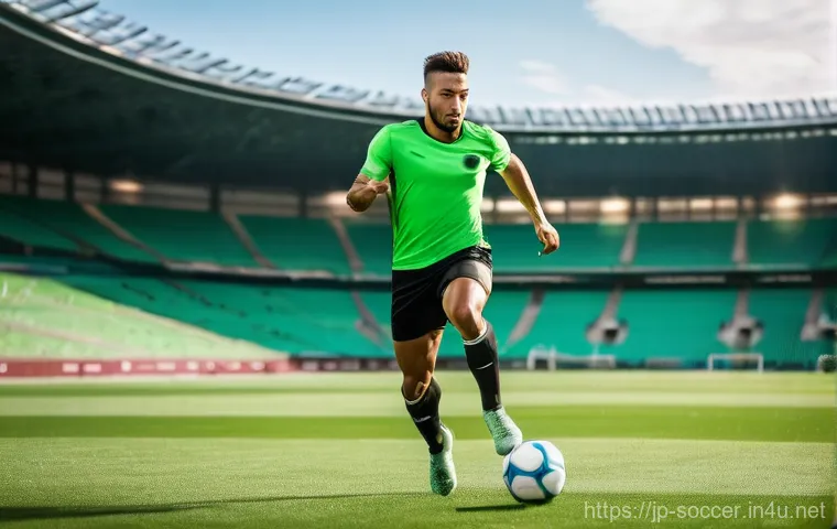 축구 경기력 향상을 위한 다이어트 - **Dynamic Soccer Player Sprinting with Energetic Aura**
    A dynamic, full-body shot of a male socc...