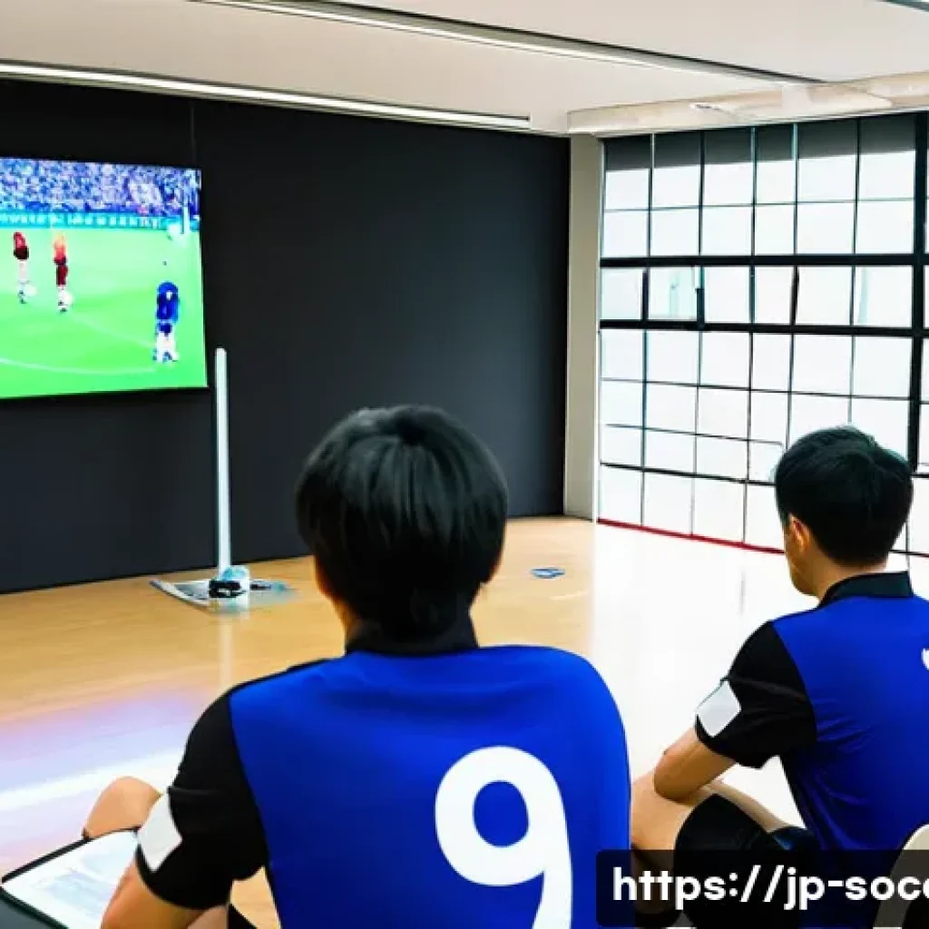 축구 심판 자격증 취득법 - A group of diverse Japanese soccer referees attending a training workshop in a modern sports hall, w...