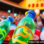 축구 응원 소품 만들기 - A vibrant, homemade cheering light made from a clear plastic PET bottle decorated inside with colorf...